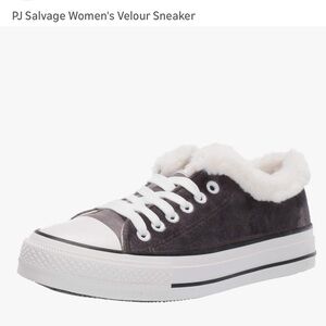 PJ Salvage Gray Velour fleece lined low top sneakers